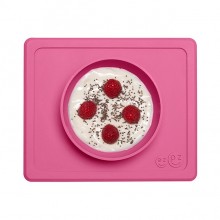 TABULEIRO SILICONE COM SUCÇÃO MINI BOWL ROSA