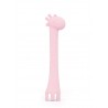 COLHER SILICONE 2 EM 1 GIRAFA ROSA 4m+