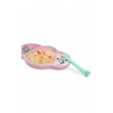 COLHER SILICONE 2 EM 1 GIRAFA ROSA 4m+
