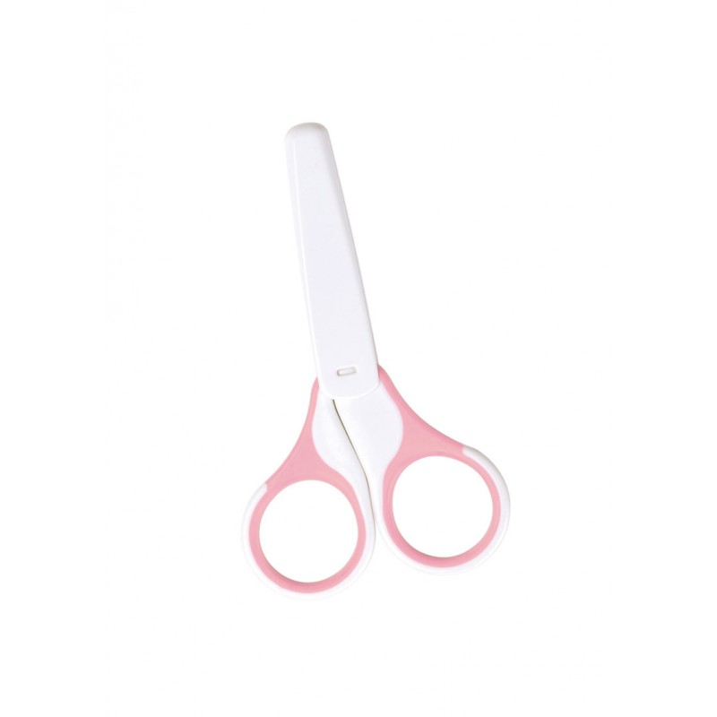 TESOURA BEBE COM TAMPA PROTETORA (ROSA)