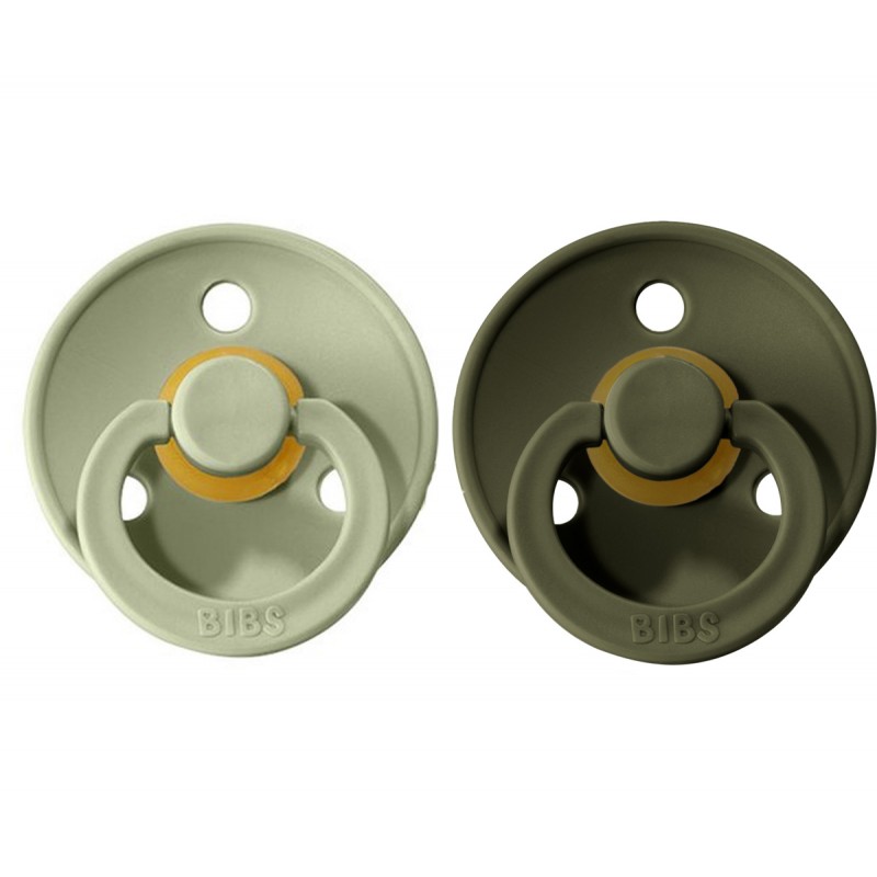 2 CHUPETAS BIBS SAGE/HUNTER GREEN 0-6M