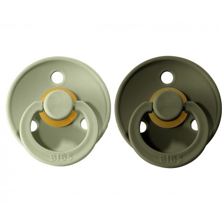 2 CHUPETAS BIBS SAGE/HUNTER GREEN 0-6M