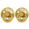 2 CHUPETAS BIBS MUSTARD IVORY +6M EDIÇÃO ESPECIAL