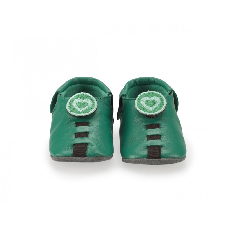 SAPATO SHUPEAS VERDE CORAÇÃO 0-24M.