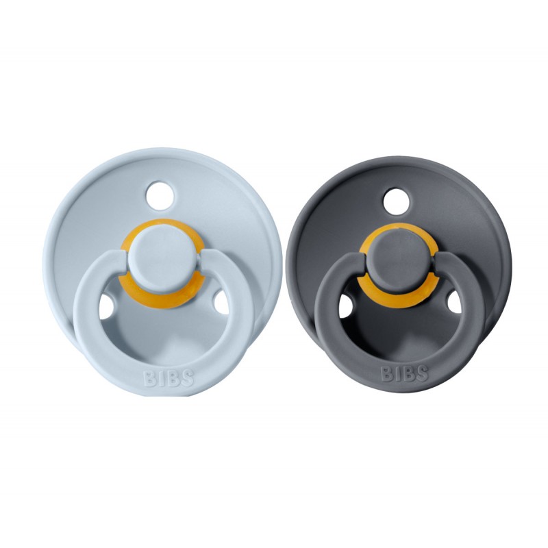 2 CHUPETAS BIBS DARK IRON/BABY BLUE 0-6M