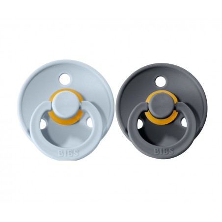 2 CHUPETAS BIBS DARK IRON/BABY BLUE 0-6M