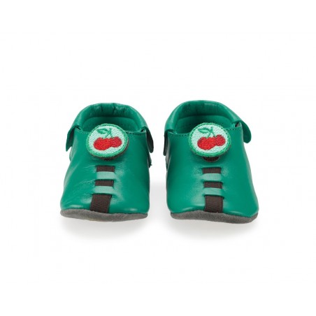 SAPATO SHUPEAS VERDE CEREJAS 0-24M.