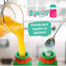 GARRAFA PARA LIQUIDOS E SÓLIDOS SQUEASY 100ML VERDE