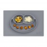 TABULEIRO PRATO EM SILICONE COM SUCÇÃO HAPPY MAT CINZA GREY