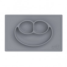 TABULEIRO PRATO EM SILICONE COM SUCÇÃO HAPPY MAT CINZA GREY