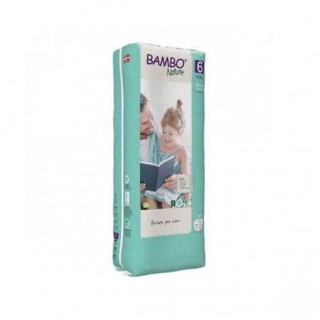 FRALDAS BAMBO NATURE TAM 6 - 16+ kg (40 unidades)