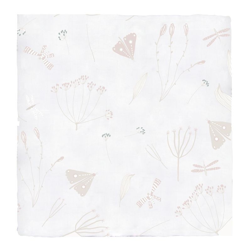 SWADDLE BAMBO FLORECILLAS 120X120 BRANCO