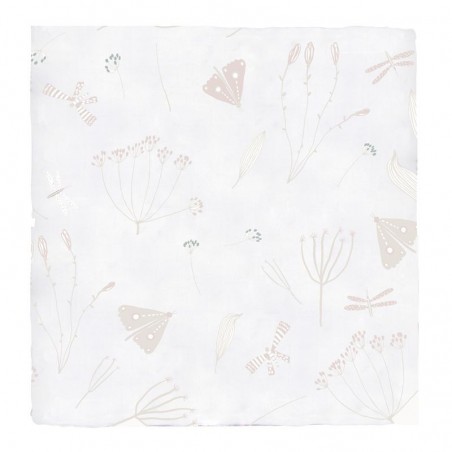 SWADDLE BAMBO FLORECILLAS 120X120 BRANCO