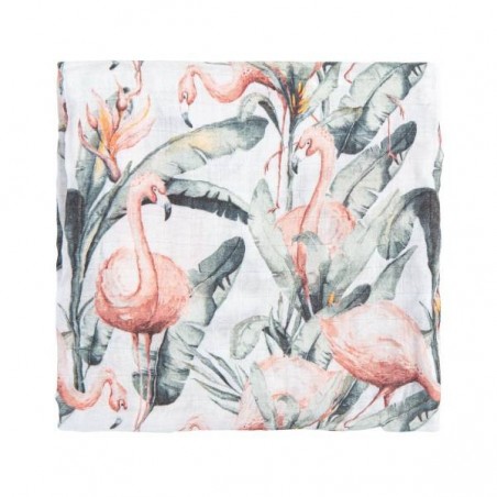 SWADDLE BAMBO FLAMINGO 120X120 BRANCO