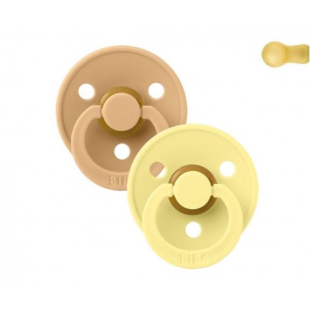 2 CHUPETAS BIBS DESERT SAND/SUNSHINE 0-6M
