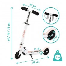 TROTINETE ALUMINIO QKIDS FLO BRANCO/ROSA 36m+