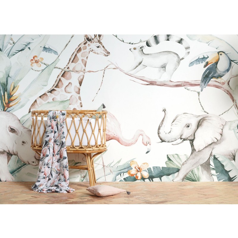 MURAL MICROFIBRA REMOVIVEL FLAMINGO 278x220