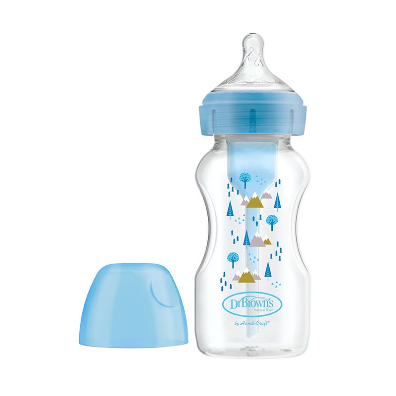 BIBERÃO OPTIONS + BOCA LARGA 270ml AZUL BOSQUE