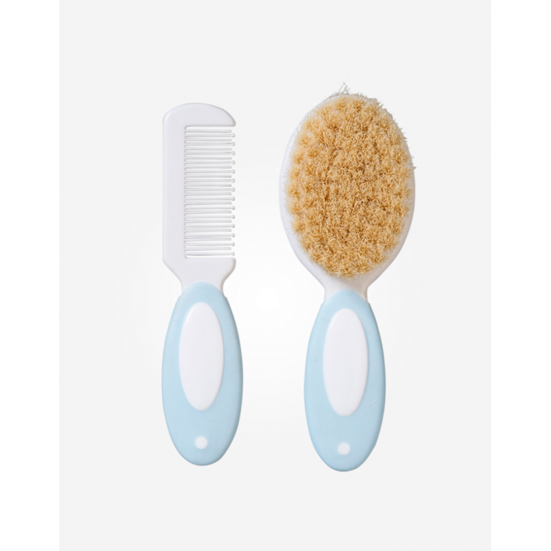 PENTE + ESCOVA CERDAS NATURAIS AZUL 0m+