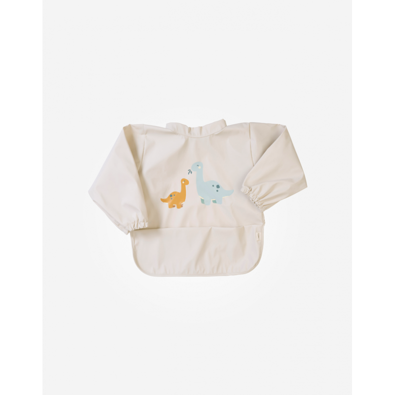 BABETE IMPERMEÁVEL COM MANGAS DINOS CREME +6m SARO