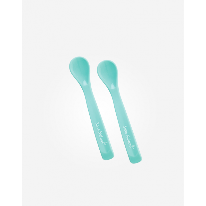 2 COLHERES SILICONE SARO NATURE MENTA +4m
