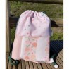 SACO / MOCHILA DE PRAIA COM REDE ROSA