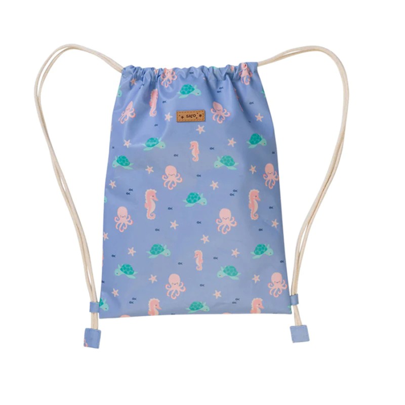 MOCHILA SACO INFANTIL OCEAN LIFE AZUL SARO