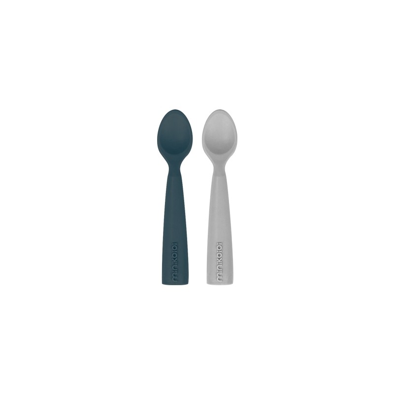 2 COLHERES SILICONE MINIKOIOI DEEP BLUE/POWDER GREY 6m+