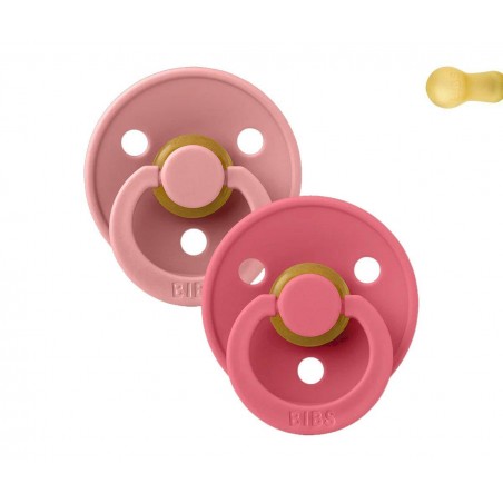 2 CHUPETAS BIBS DUSTY PINK/CORAL 0-6M