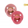 2 CHUPETAS BIBS DUSTY PINK/CORAL 0-6M
