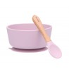 TAÇA EM SILICONE + COLHER LILAC +4m