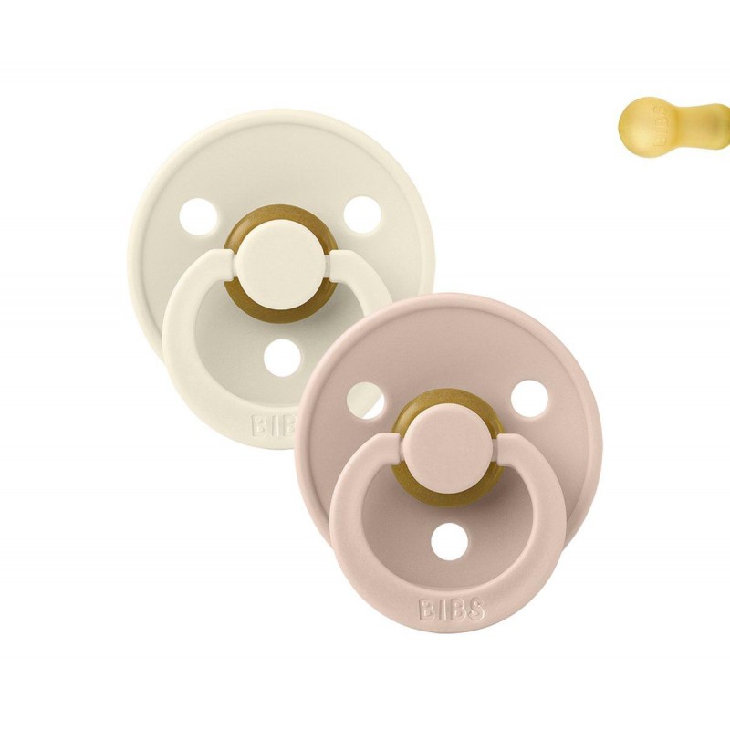 2 CHUPETAS BIBS IVORY/BLUSH 18/36M