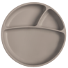 PRATO SILICONE CINZA COM 3 DIVISÓRIAS 6m+ MINIKOIOI