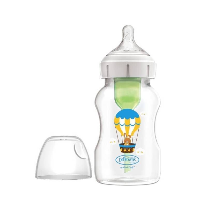 BIBERÃO ANTI COLICA 330ml BOCA LARGA COELHO DR BROWN`S