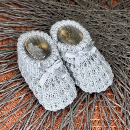 CARAPIM BEBÉ LAÇINHO CETIM CINZA