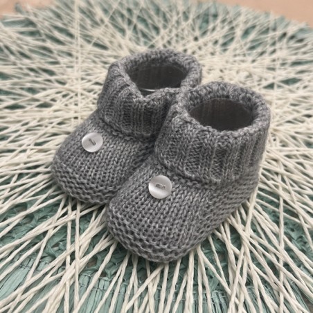 CARAPIM BEBÉ BOTÃO CINZA