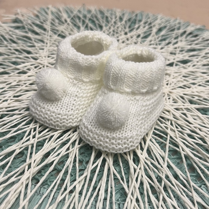 CARAPIM BEBÉ POMPOM BRANCO