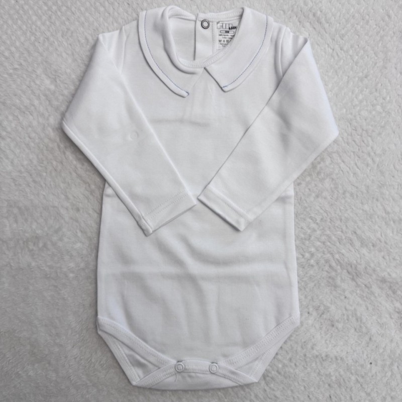 BODY BRANCO COM PONTO CORRIDO AZUL 12m - 179