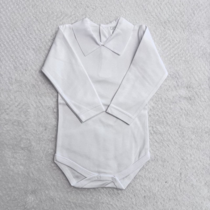 BODY BRANCO CARDADO GOLA BRANCA 12m - 184