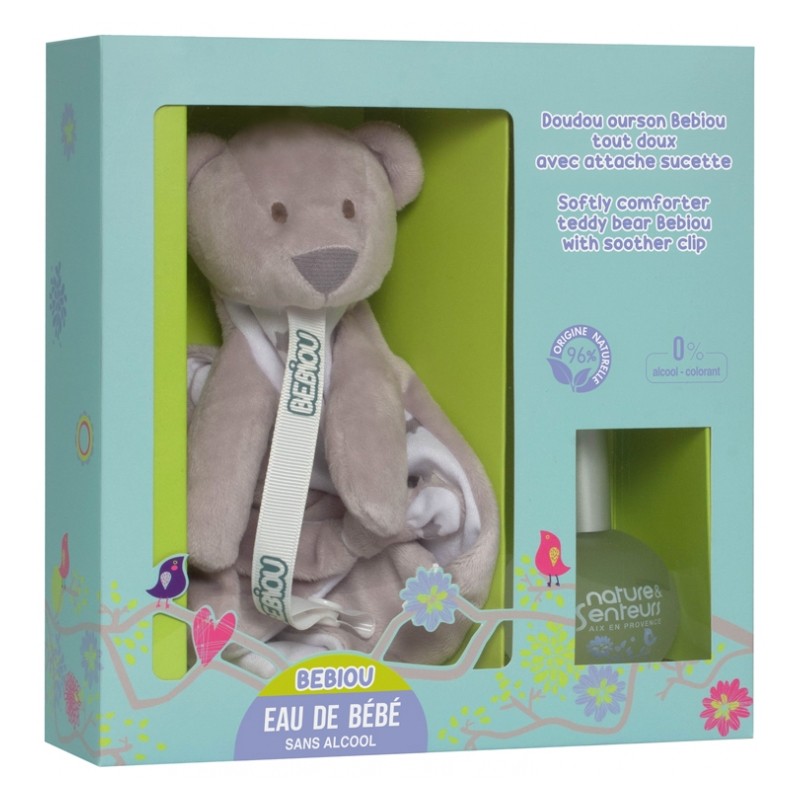 PELUCHE COM PRENDE CHUPETA + EAU DE BEBE 50ml