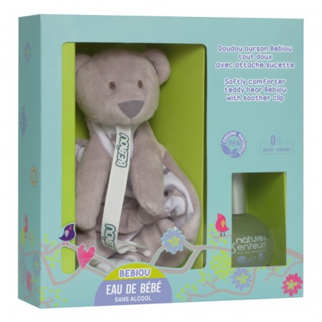 PELUCHE COM PRENDE CHUPETA + EAU DE BEBE 50ml