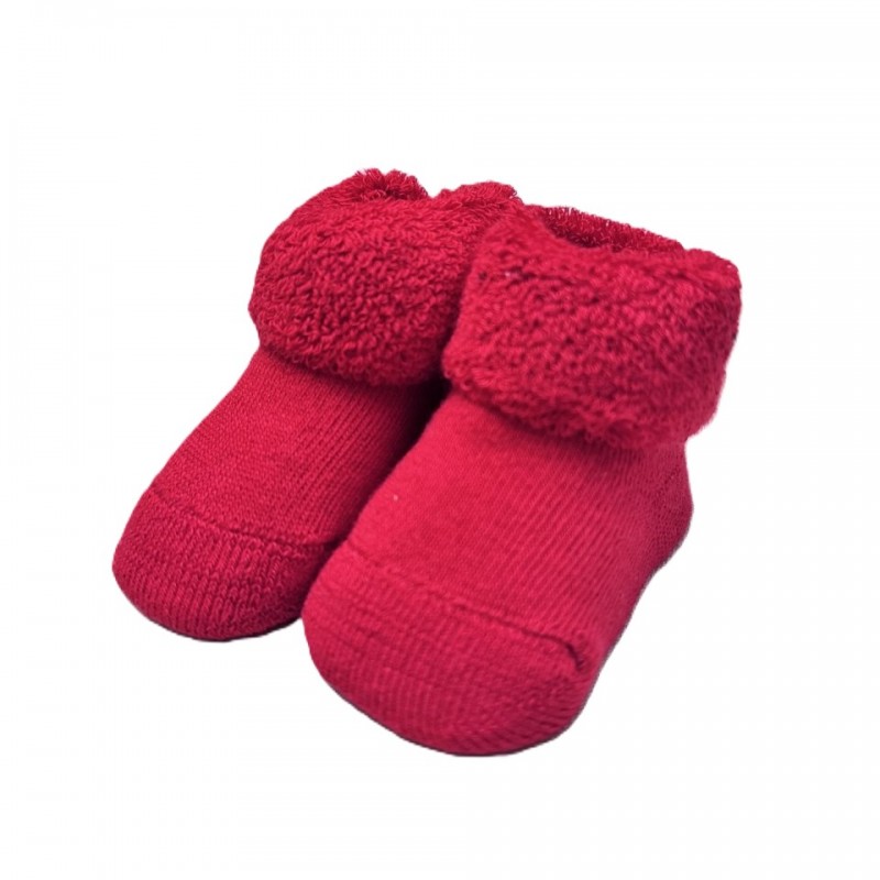 MEIAS FELPO VERMELHO PARA BEBÉ
