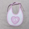 BABETE BEBE ALGODÃO CORAÇÃO ROSA