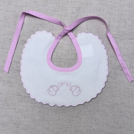 BABETE BEBE ALGODÃO PASSARINHOS ROSA