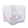 MANTA 80X80 COELHO E BORBOLETA ROSA