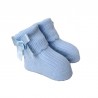 MEIAS BEBE AZUL COM LAÇO CETIM TAM 13-14 YSABEL MORA