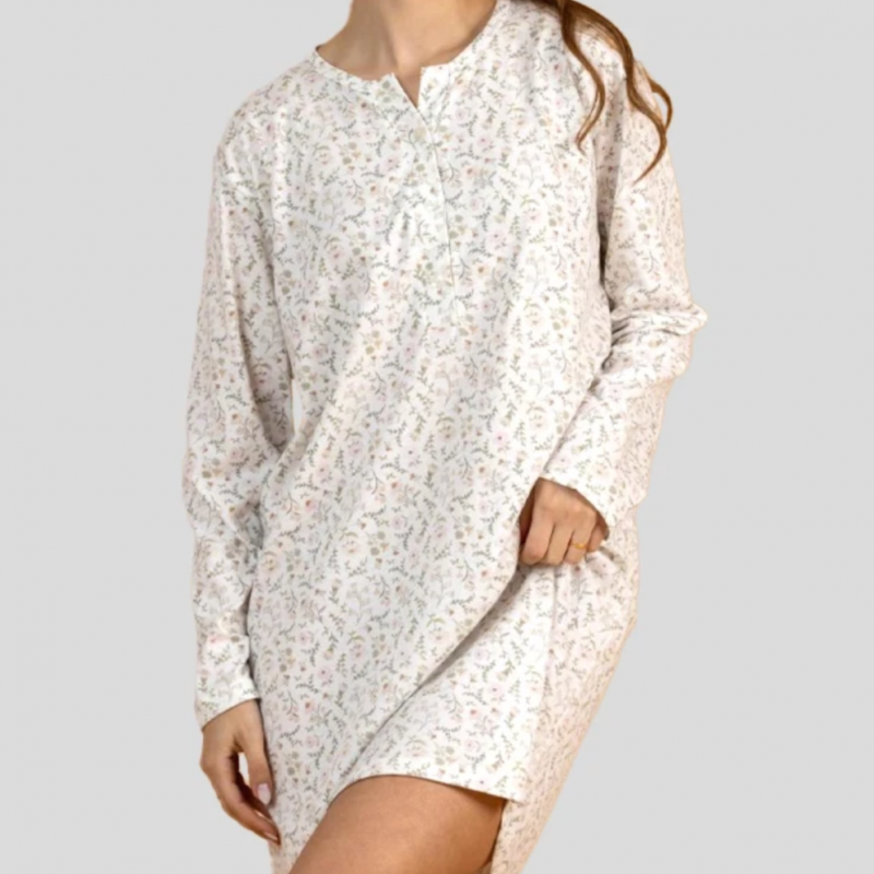 CAMISA DE NOITE SENHORA FLORES TAM L PELICAN
