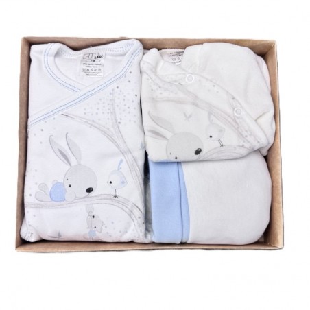 CONJUNTO PRIMEIRA ROUPA BEBÉ AMIGOS CONVERSA AZUL