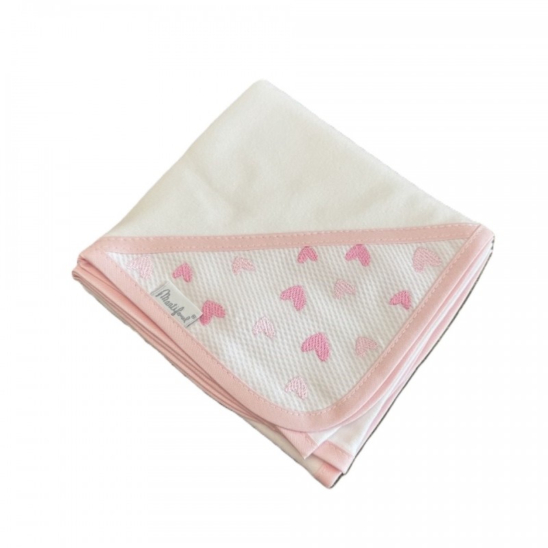 FRALDA 60X60 PIQUET CORAÇOES ROSA