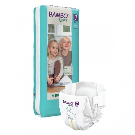 FRALDAS BAMBO NATURE TAM 7  +18 kg (40 unidades)
